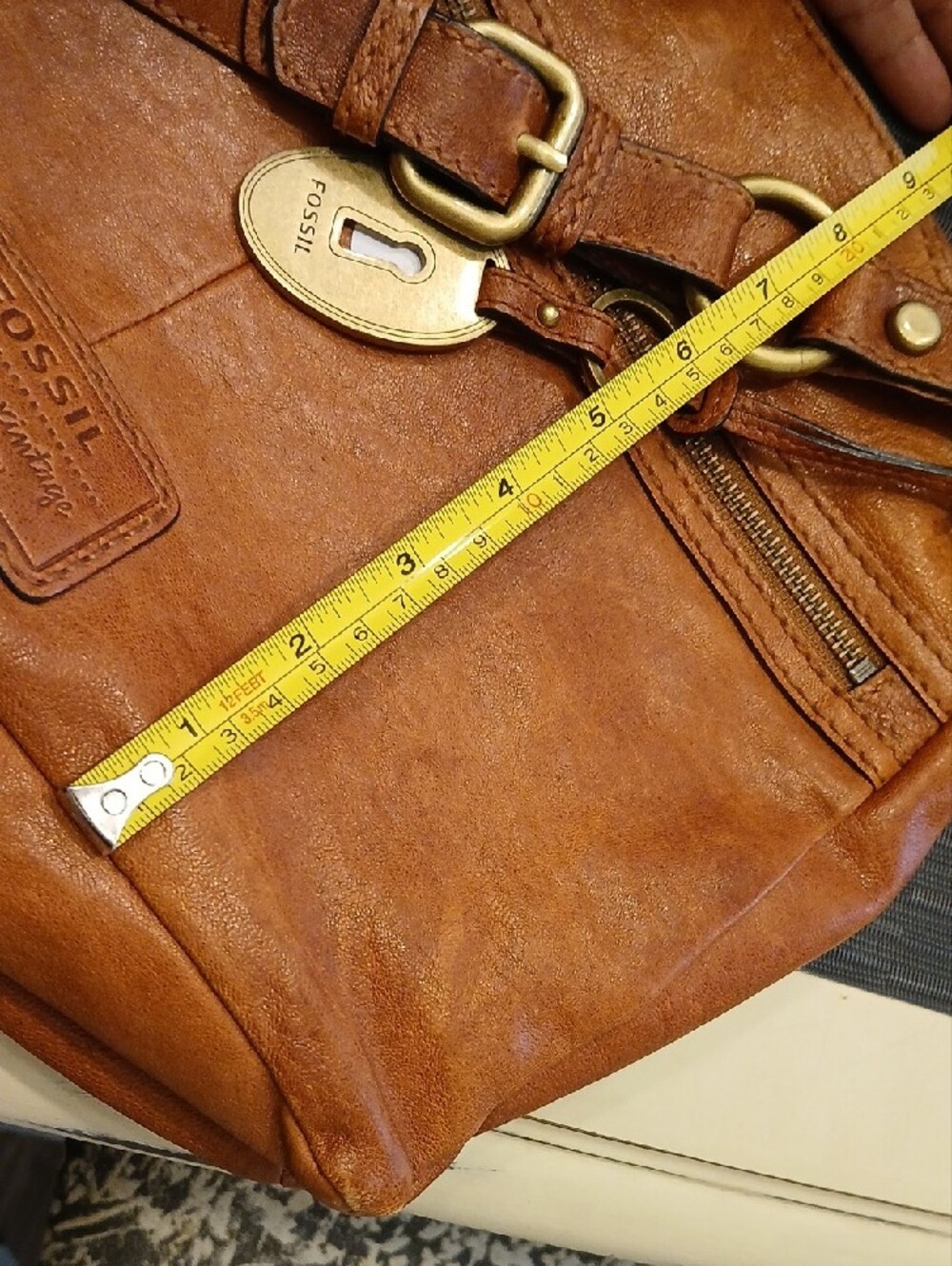 Fossil Leather Shoulder Bag - Cognac - Picture 7 of 10